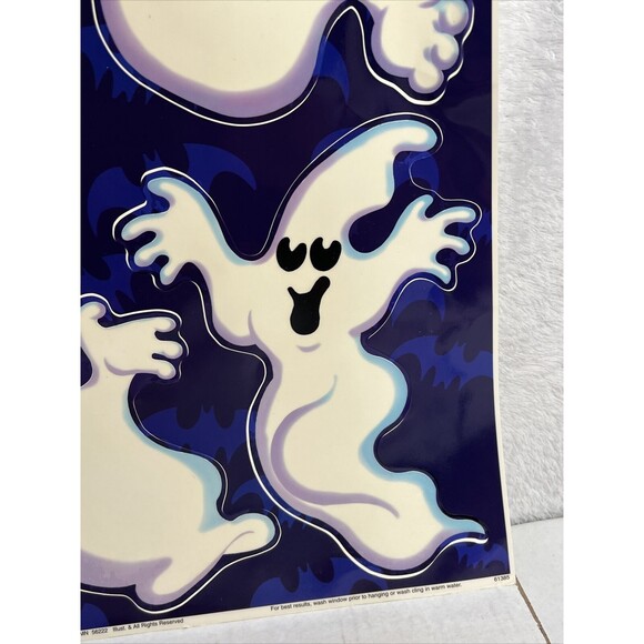 Halloween Classic Window Clings Ghosts Bats 2001 USA Spooky - Picture 3 of 5